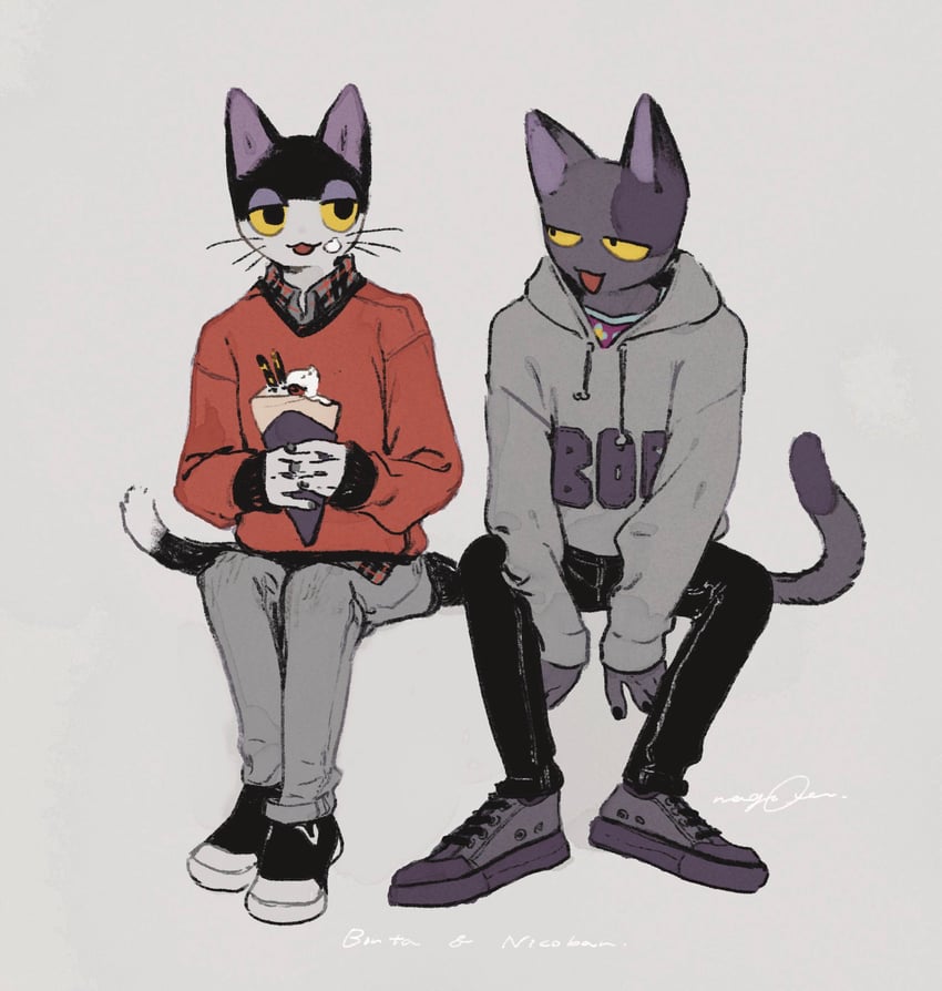 punchy and bob (original and 1 more) drawn by nagabe