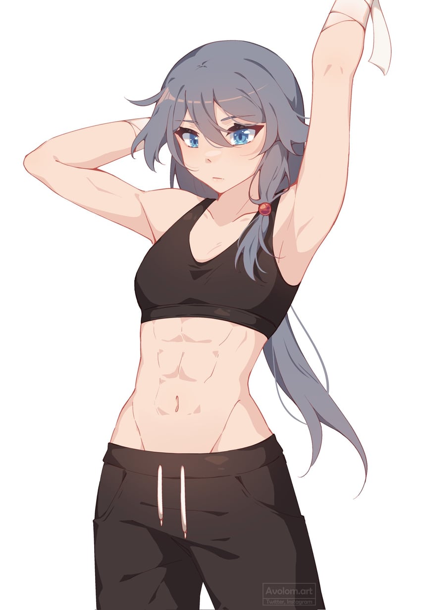 fu hua (honkai and 1 more) drawn by moody_avocado