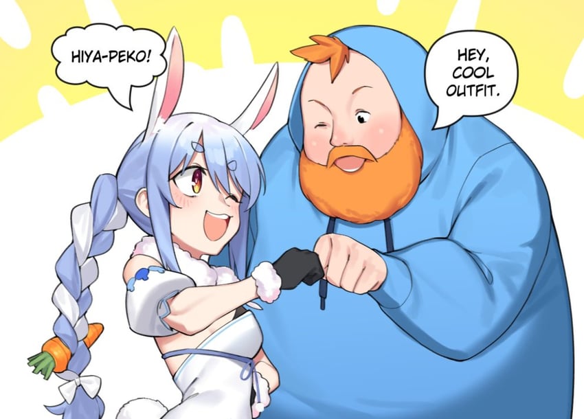 usada pekora and caseoh (hololive and 1 more) drawn by dasdokter and merryweather