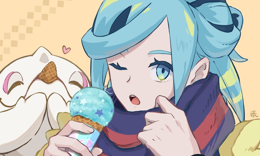 grusha and cetoddle (pokemon and 1 more) drawn by min_(myna8247)