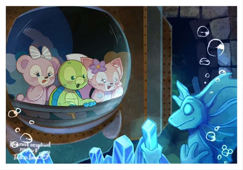 duffy the disney bear, gelatoni, shelliemay, stellalou, linabell, and 2 more (disneyland and 1 more) drawn by takatmaorange