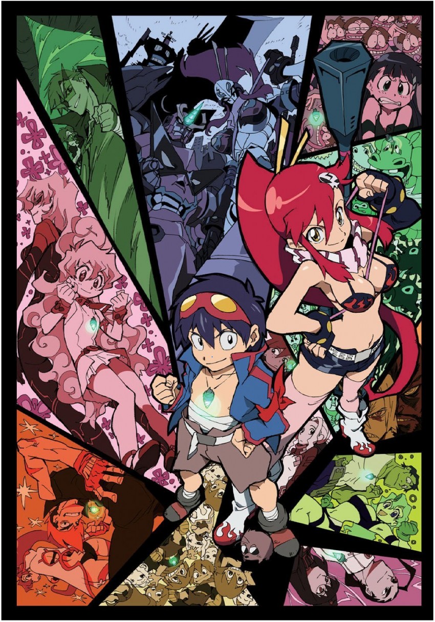 yoko littner, nia teppelin, simon, kamina, boota, and 15 more (tengen toppa gurren lagann) drawn by imaishi_hiroyuki