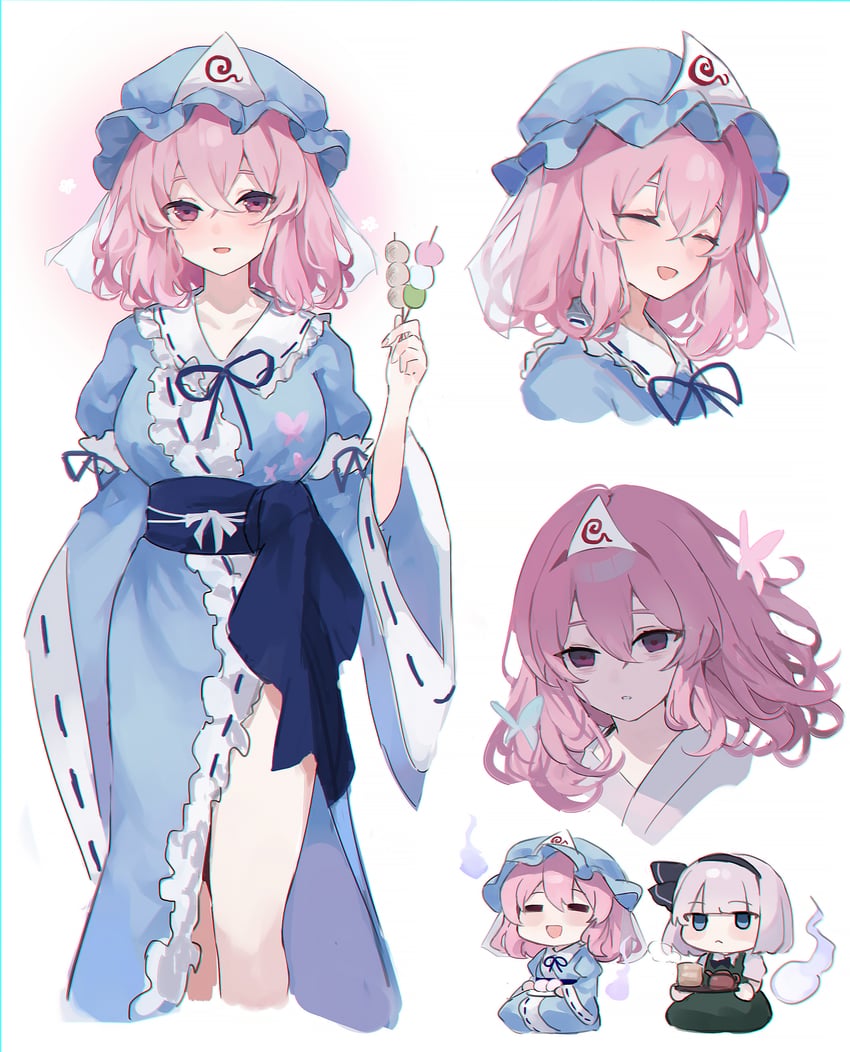konpaku youmu and saigyouji yuyuko (touhou) drawn by kani_nyan