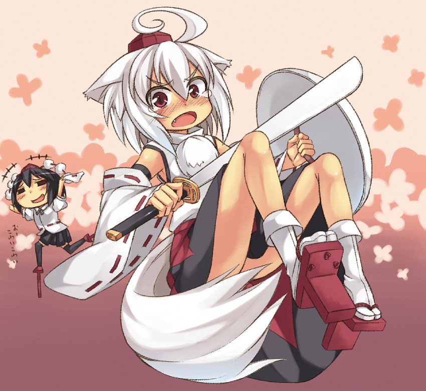 shameimaru aya and inubashiri momiji (touhou) drawn by chacha_(tyatya)