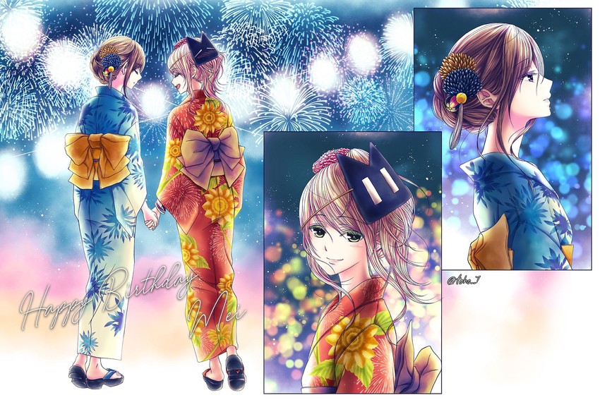 aihara yuzu, aihara mei, and saburouta (citrus) drawn by toho_7