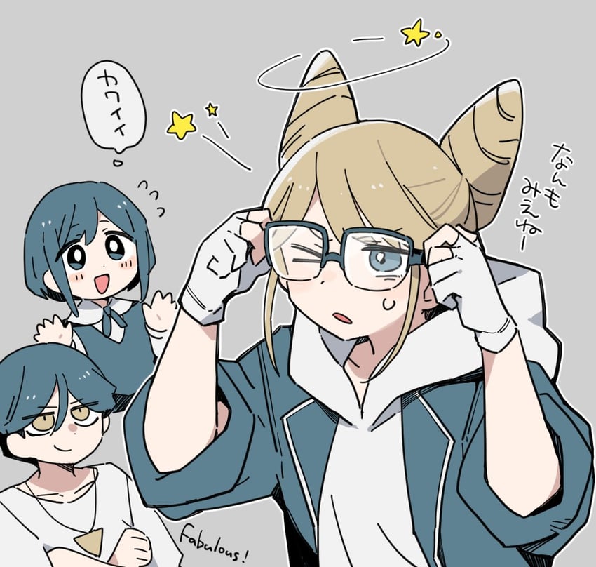 fukurai azami, tomarigi yasumi, and meguriya ayumu (toshi densetsu kaitai center) drawn by cetacea_kw