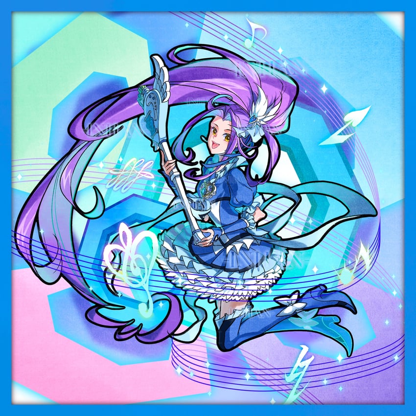 kurokawa eren and cure beat (precure and 1 more) drawn by inhan