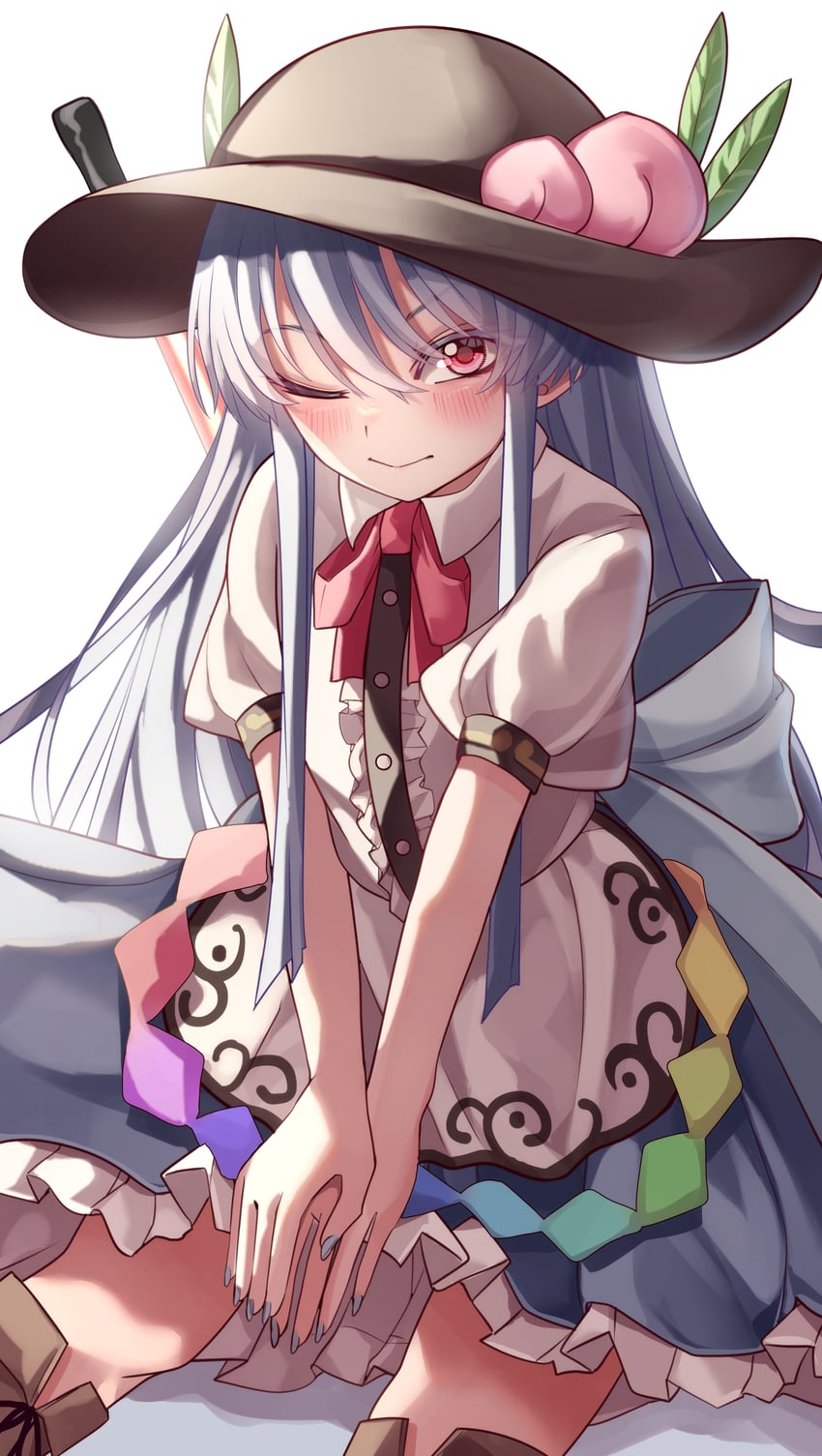 hinanawi tenshi (touhou) drawn by mahoro_(minase_mahoro)