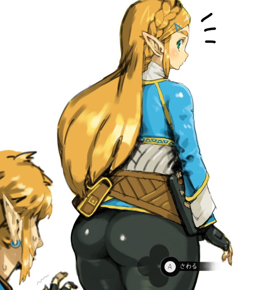 link and princess zelda (the legend of zelda and 1 more) drawn by puchidori