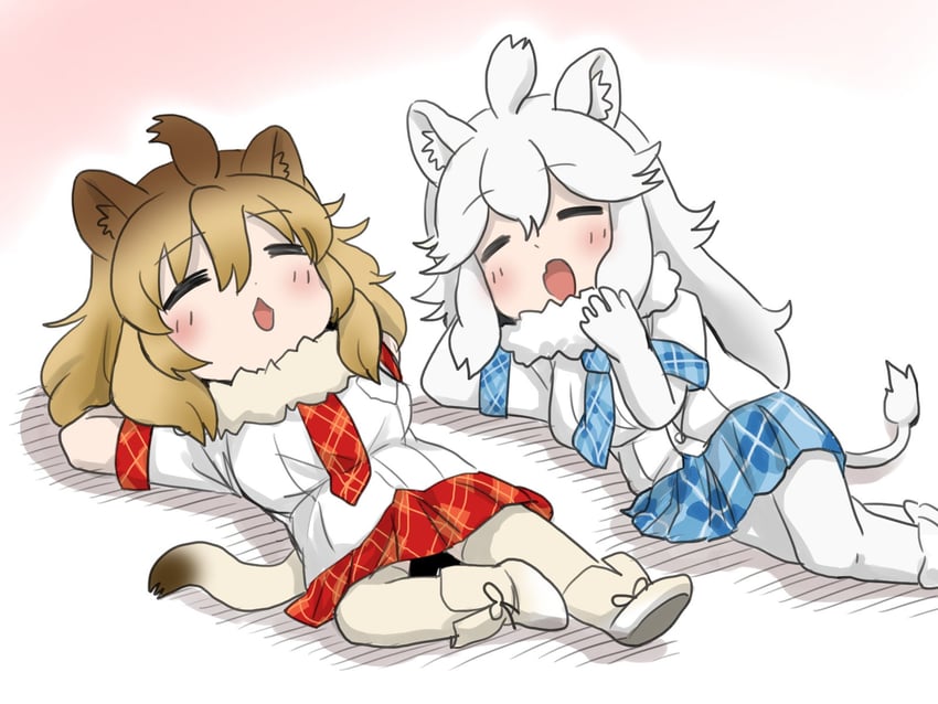 lion and white lion (kemono friends) drawn by aw_r0s