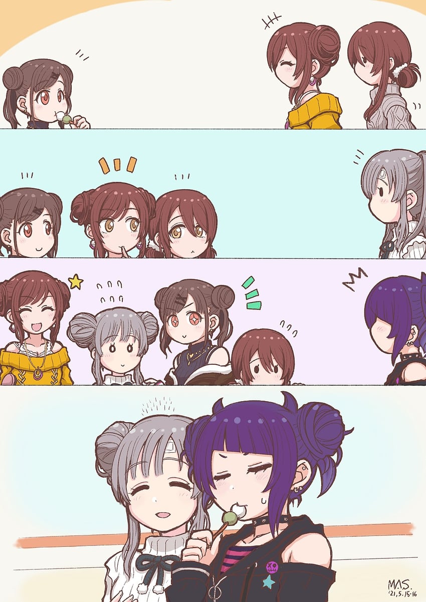 osaki amana, sonoda chiyoko, tanaka mamimi, osaki tenka, and yukoku kiriko (idolmaster and 1 more) drawn by masiw