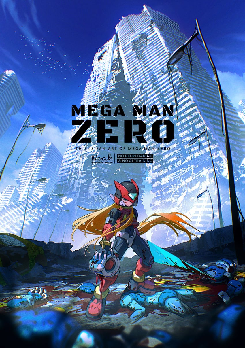 zero, zero(z), and pantheon (mega man and 1 more) drawn by noah_(rokoroko)