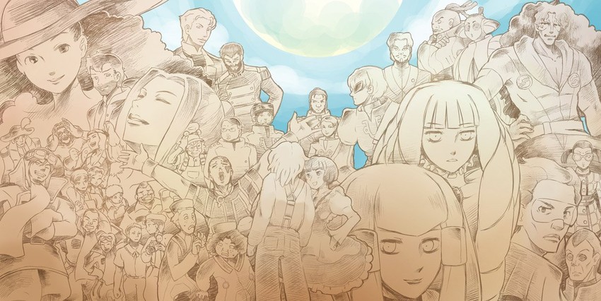 loran cehack, dianna soreil, kihel heim, sochie heim, harry ord, and 20 more (gundam and 1 more) drawn by dangan