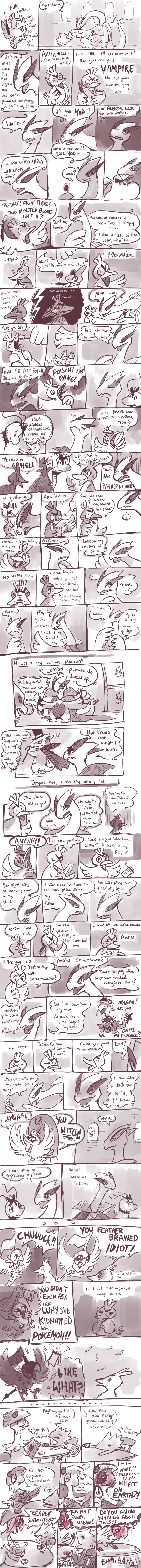 dragonite, lugia, farfetch'd, breloom, chatot, and 5 more (pokemon and 1 more) drawn by glitchedpuppet