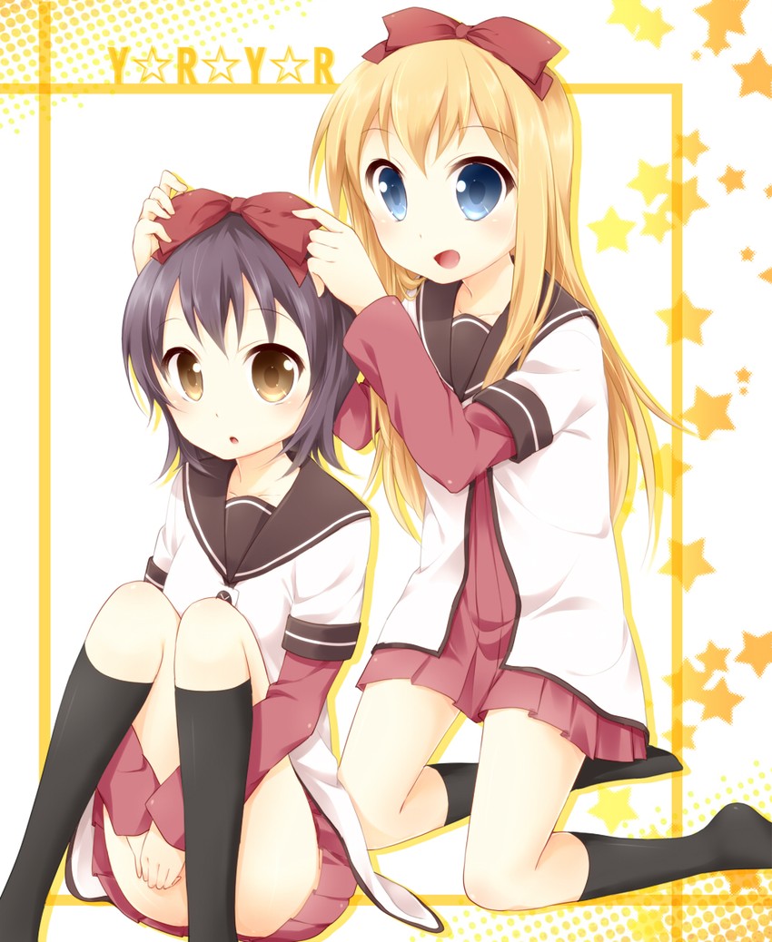 toshinou kyouko and funami yui (yuruyuri) drawn by hazuki_(sutasuta)