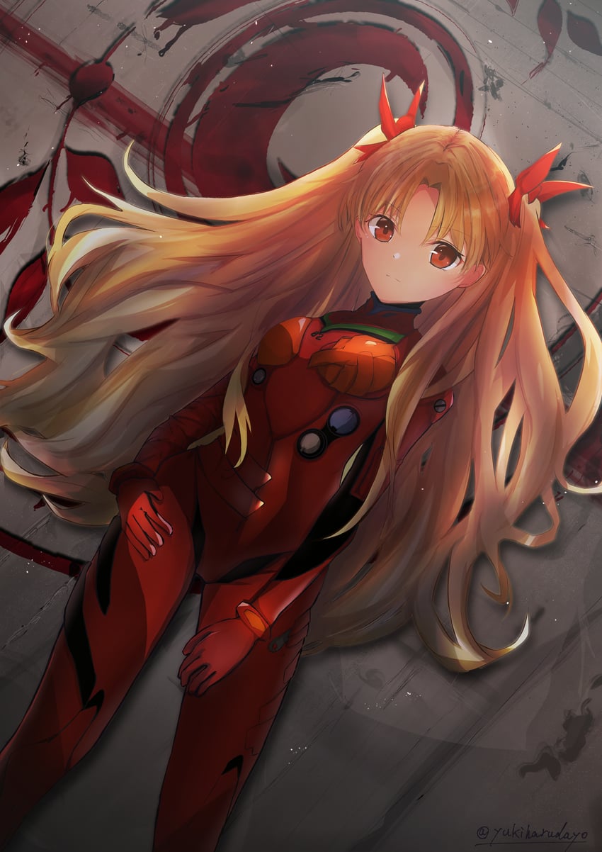 souryuu asuka langley and ereshkigal (fate and 4 more) drawn by yuki_haru