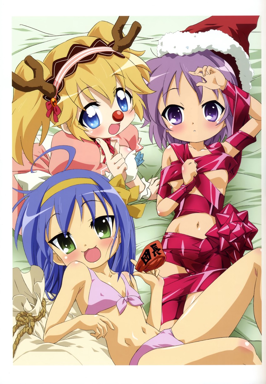 suzumiya haruhi, izumi konata, asahina mikuru, patricia martin, hirano aya, and 1 more (suzumiya haruhi no yuuutsu and 1 more) drawn by makaizou