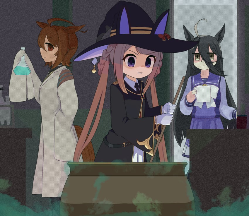 agnes tachyon, manhattan cafe, and sweep tosho (umamusume) drawn by mito_oguri