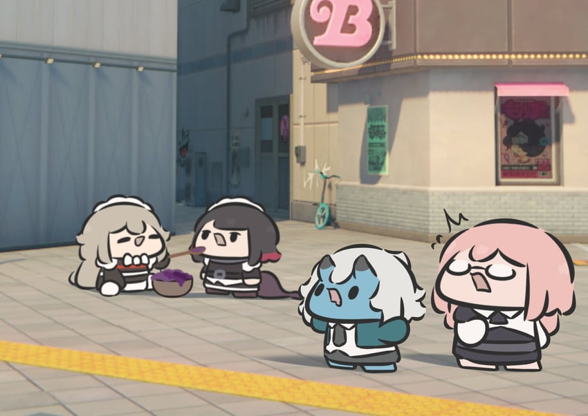 ellen joe, tsukishiro yanagi, soukaku, and alexandrina sebastiane (zenless zone zero) drawn by superappleman