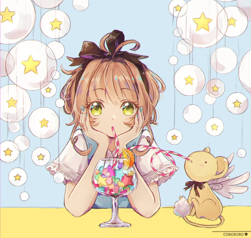 kinomoto sakura and kero (cardcaptor sakura) drawn by corokuro