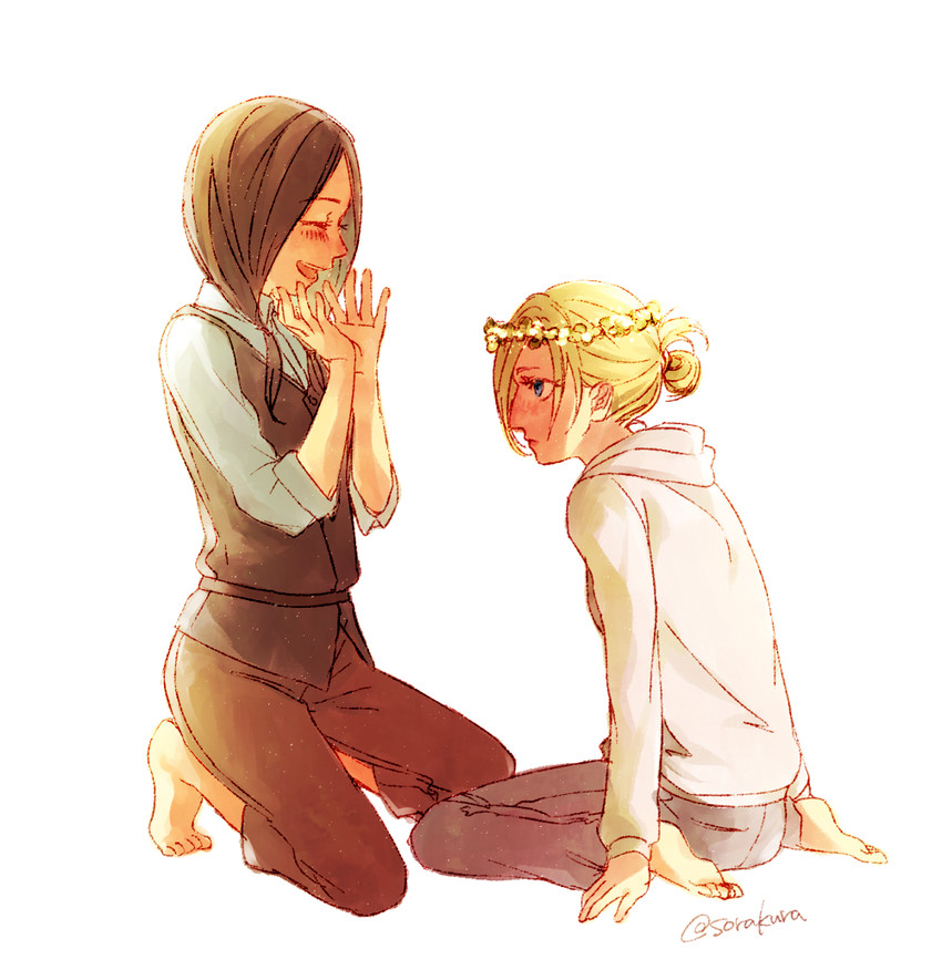 annie leonhart and mina carolina (shingeki no kyojin) drawn by sorakura_shikiji