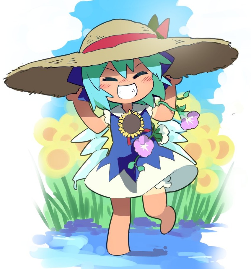 cirno and tanned cirno (touhou and 1 more) drawn by moyazou_(kitaguni_moyashi_seizoujo)