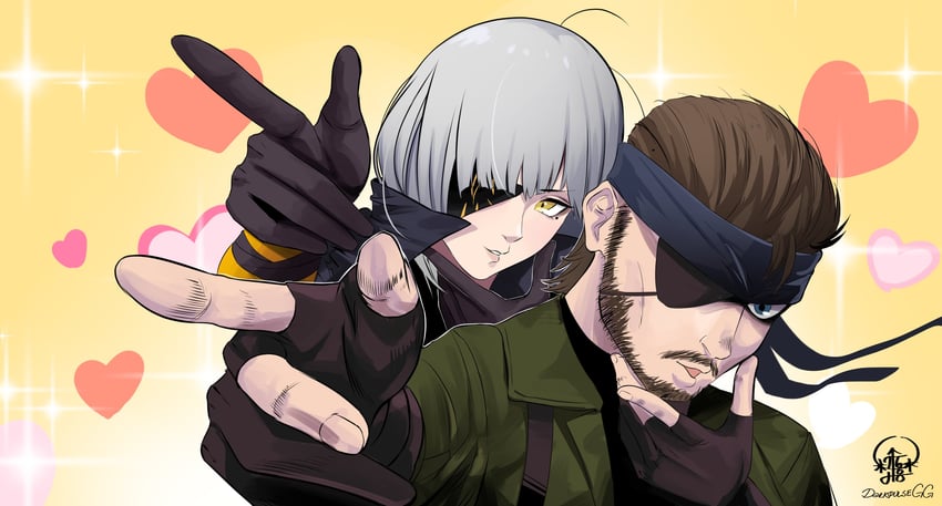 m16a1 and big boss (girls' frontline and 1 more) drawn by darkpulsegg