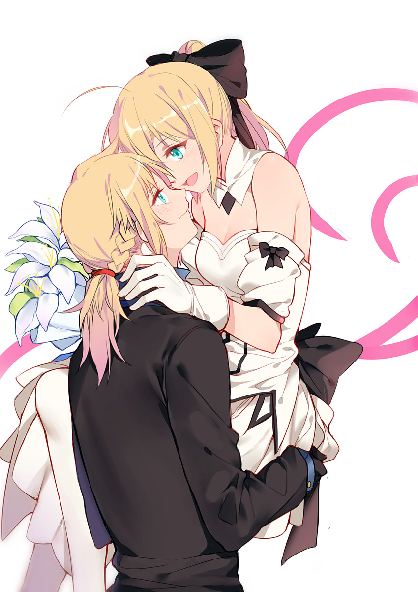 artoria pendragon, mordred, and saber lily (fate and 3 more) drawn by yorukun