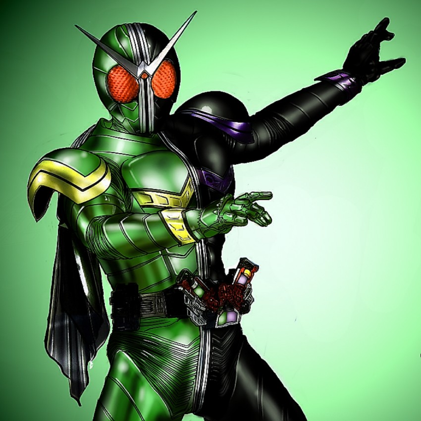 kamen rider double (kamen rider and 1 more) drawn by jolt_(artist)