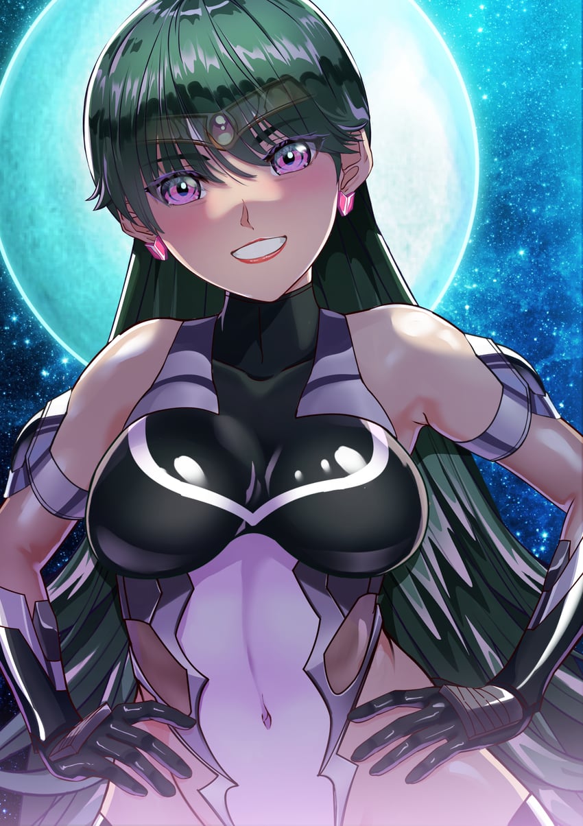 meiou setsuna and sailor pluto (bishoujo senshi sailor moon and 1 more) drawn by arion_canvas