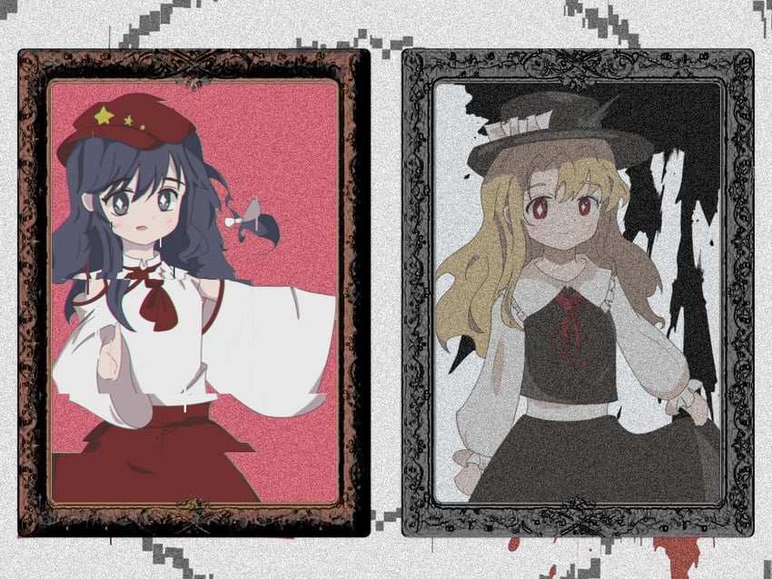 jacket girl and label girl (touhou and 1 more) drawn by 0ff_lakbi