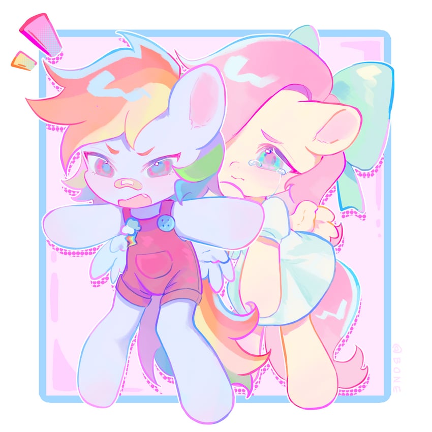 fluttershy and rainbow dash (my little pony and 1 more) drawn by bukeshiyonggu185