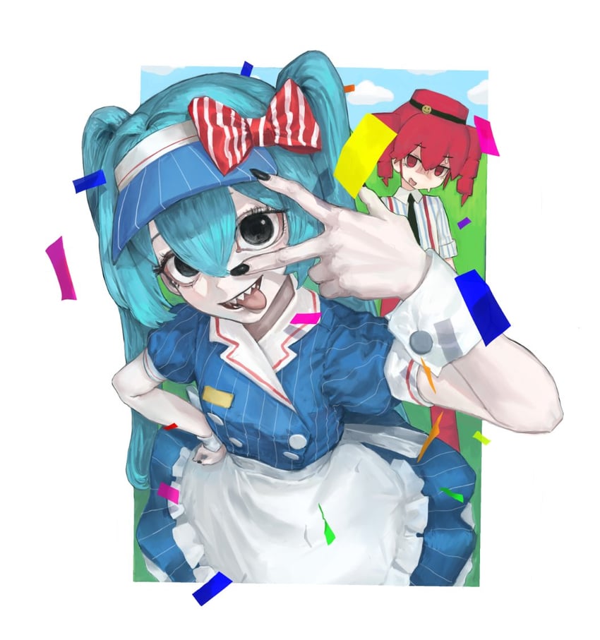 hatsune miku and kasane teto (vocaloid and 2 more) drawn by kirinkachi