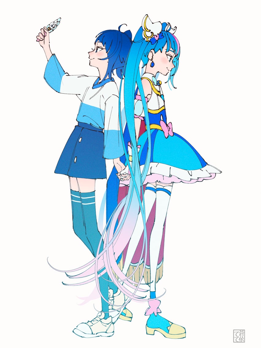 sora harewataru and cure sky (precure and 1 more) drawn by aoi_tete