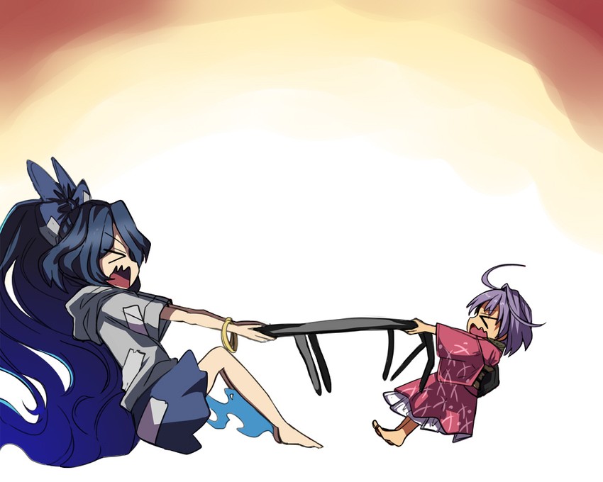 sukuna shinmyoumaru and yorigami shion (touhou) drawn by syope