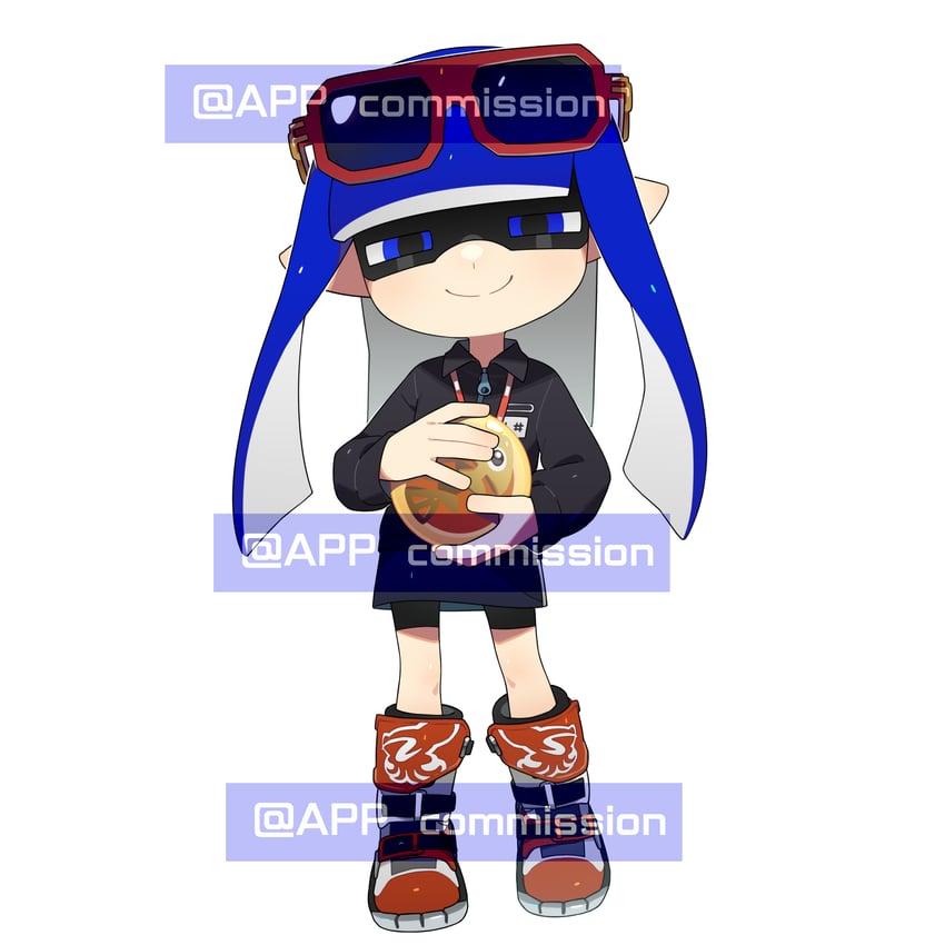 inkling player character and inkling girl (splatoon) drawn by ichijip_app