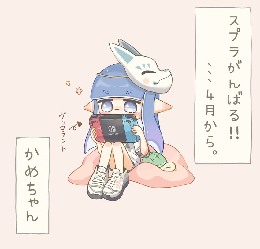 inkling player character and inkling girl (splatoon and 1 more) drawn by osakanagumi11