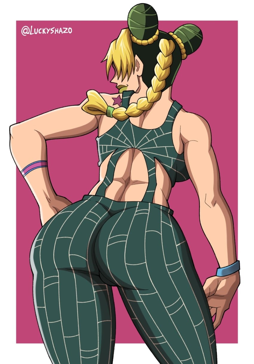 kujo jolyne (jojo no kimyou na bouken and 1 more) drawn by shaz_(luckyshazo)