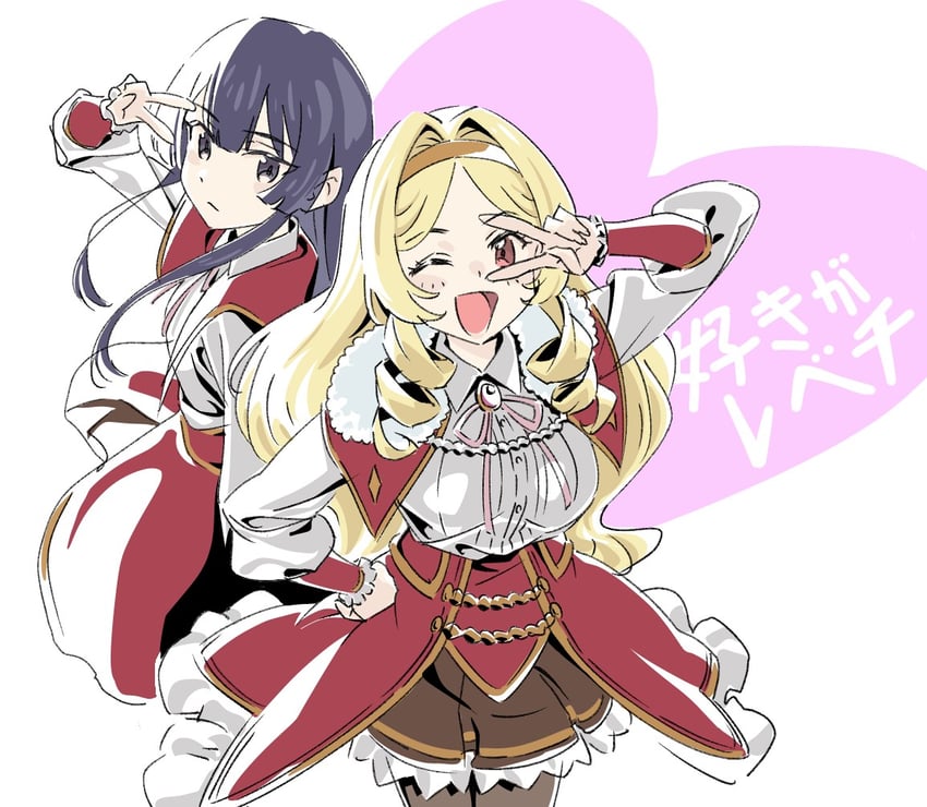 yumiella dolkness and eleanora hillrose (akuyaku reijou level 99: watashi wa ura-boss desu ga maou dewa arimasen) drawn by hamazaki_hideki