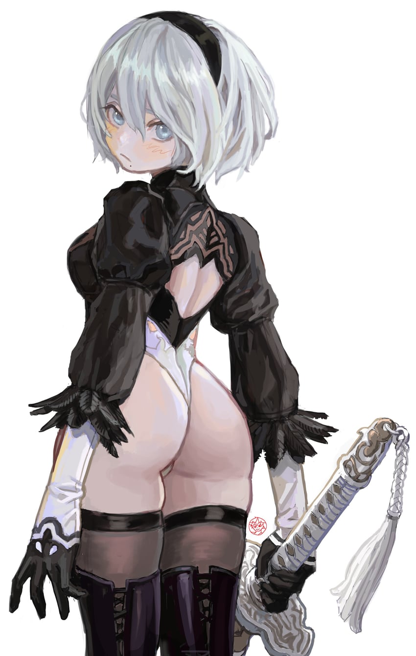 2b (nier and 1 more) drawn by shiren_(ourboy83)