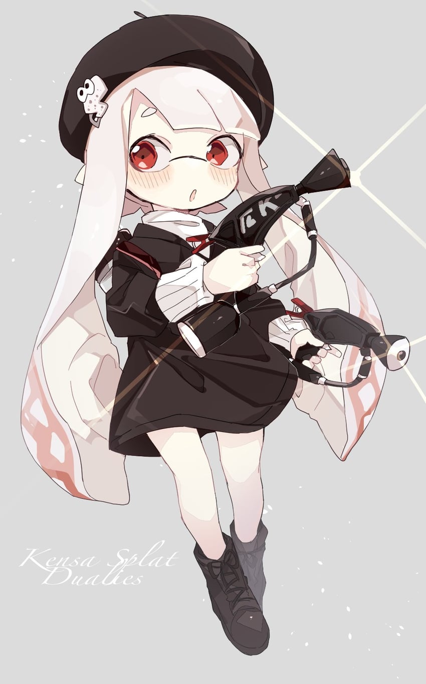 inkling player character and inkling girl (splatoon) drawn by ika_esu