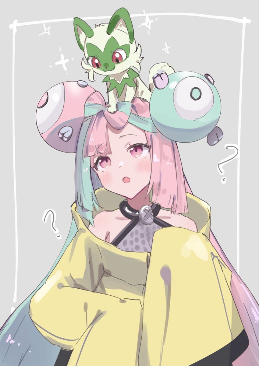 iono and sprigatito (pokemon and 1 more) drawn by usaginoakubi802
