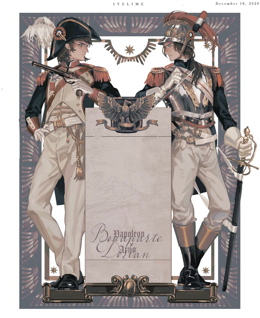 arno dorian and napoleon bonaparte (assassin's creed and 1 more) drawn by iyzlime