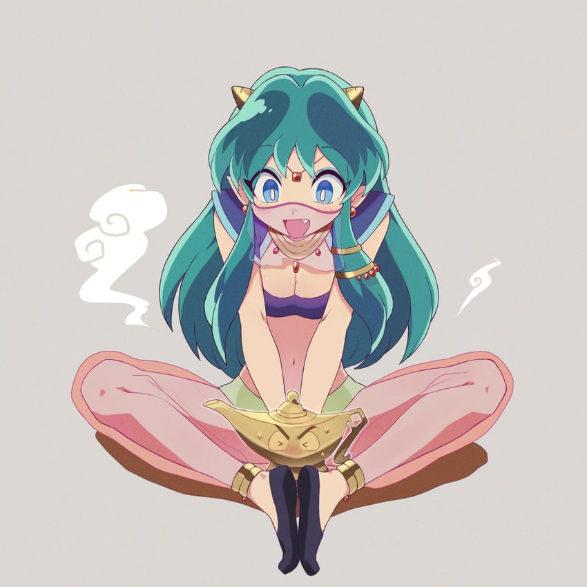 lum and moroboshi ataru (urusei yatsura) drawn by qrhara555