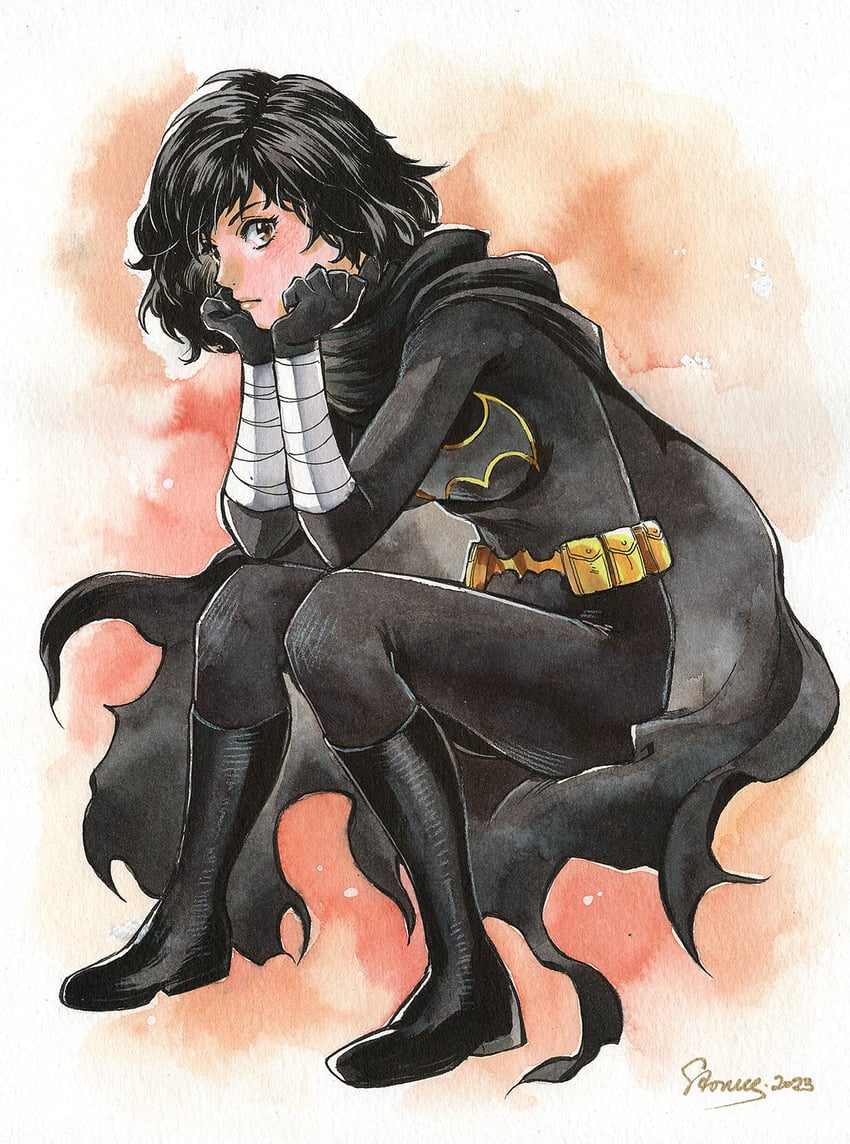 cassandra cain and black bat (dc comics and 1 more) drawn by sao_(saowee)