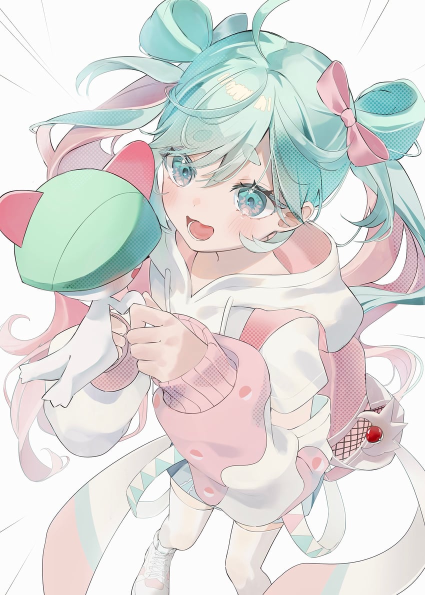 hatsune miku and ralts (pokemon and 3 more) drawn by tetra_mmm