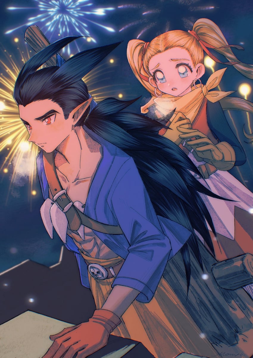 sidoh and female builder (dragon quest and 1 more) drawn by mouyi