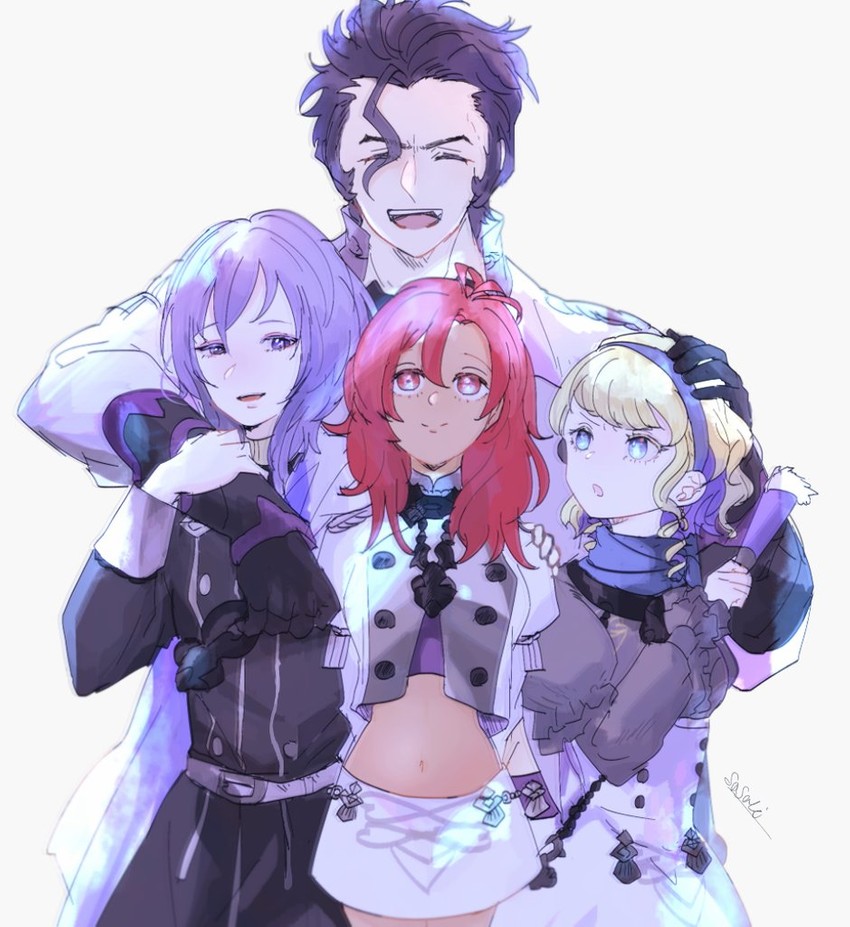 constance von nuvelle, hapi, yuri leclerc, and balthus von albrecht (fire emblem and 1 more) drawn by sasaki_(dkenpisss)