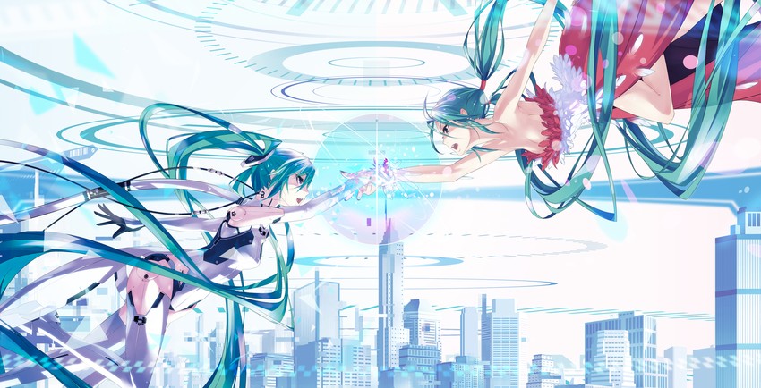 hatsune miku (vocaloid) drawn by monq