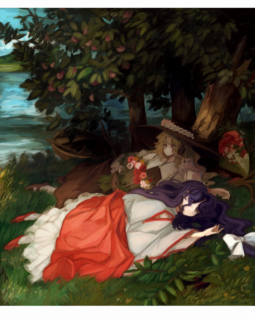 jacket girl and label girl (touhou and 1 more) drawn by uzumibi